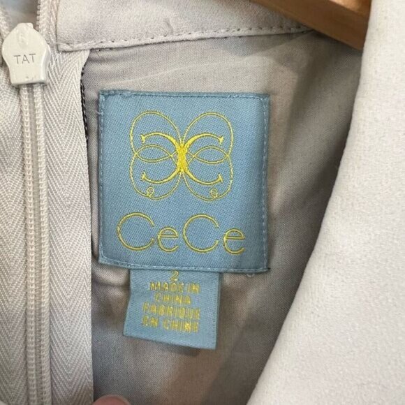 Twee CeCe Dress Scalloped Peter Pan Collar Bow Tie Black White Polka Dot Size 2 - Picture 9 of 13